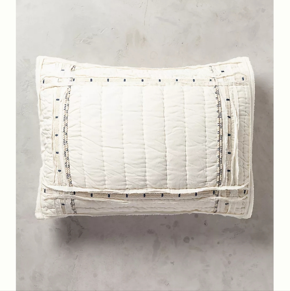 Anthropologie Turi Quilted Pillow Shams, Set Of 2